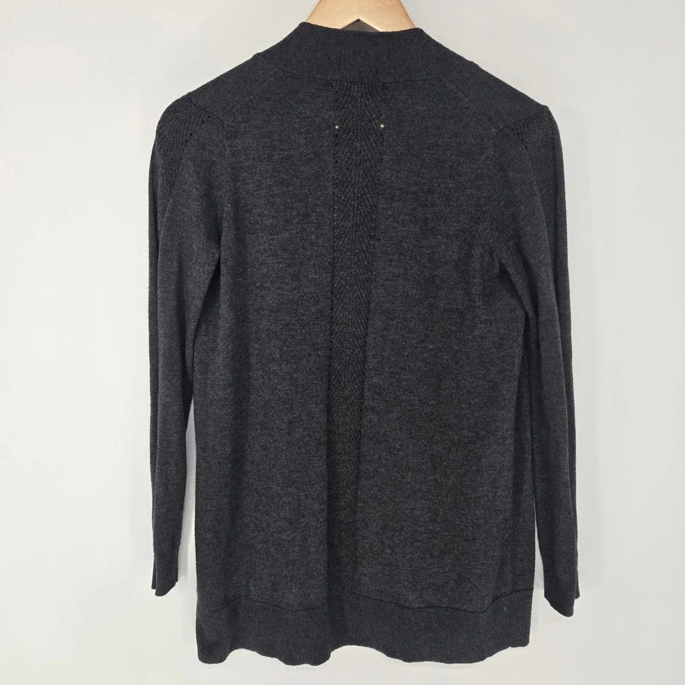 Marine Layer Cardigan Womens‎ Small Charcoal Gray Cashmere Wool Blend Open Front